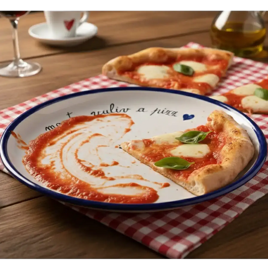 Piatto Pizza Blu "Ma Tu Vuliv A Pizz?" – La Domanda che Conta!