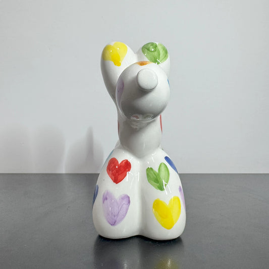 Cane Palloncino in Ceramica Multicolor Cuoricini – Il Tuo Amico Pop che Non Perde Pelo! - Mamma' Art