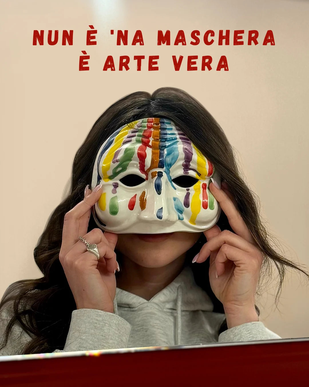 Maschera di Pulcinella Effetto Colato – A' festa nun fernesce maje - Mamma' Art