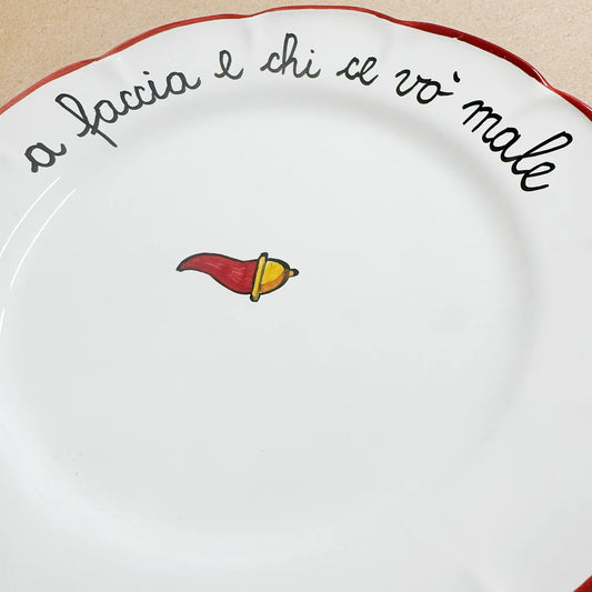 Piatto Piano “A Faccia e Chi Ce Vo’ Male” – Edizione Scaramantica Vietrese - Mamma' Art