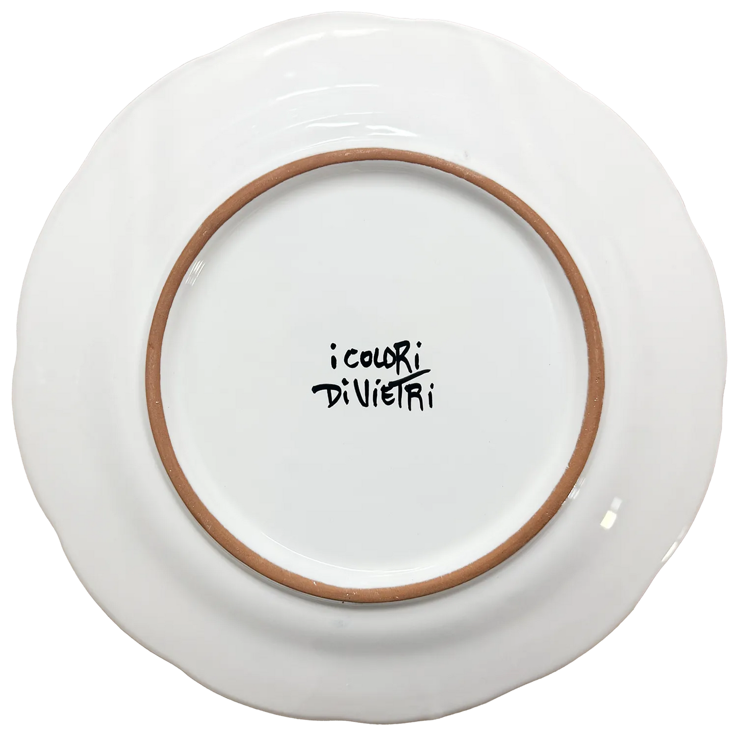 Piatto Piano “Sciò Sciò Ciucciuvè” con Corno Scaramantico in Ceramica Pop di Vietri - Mamma' Art