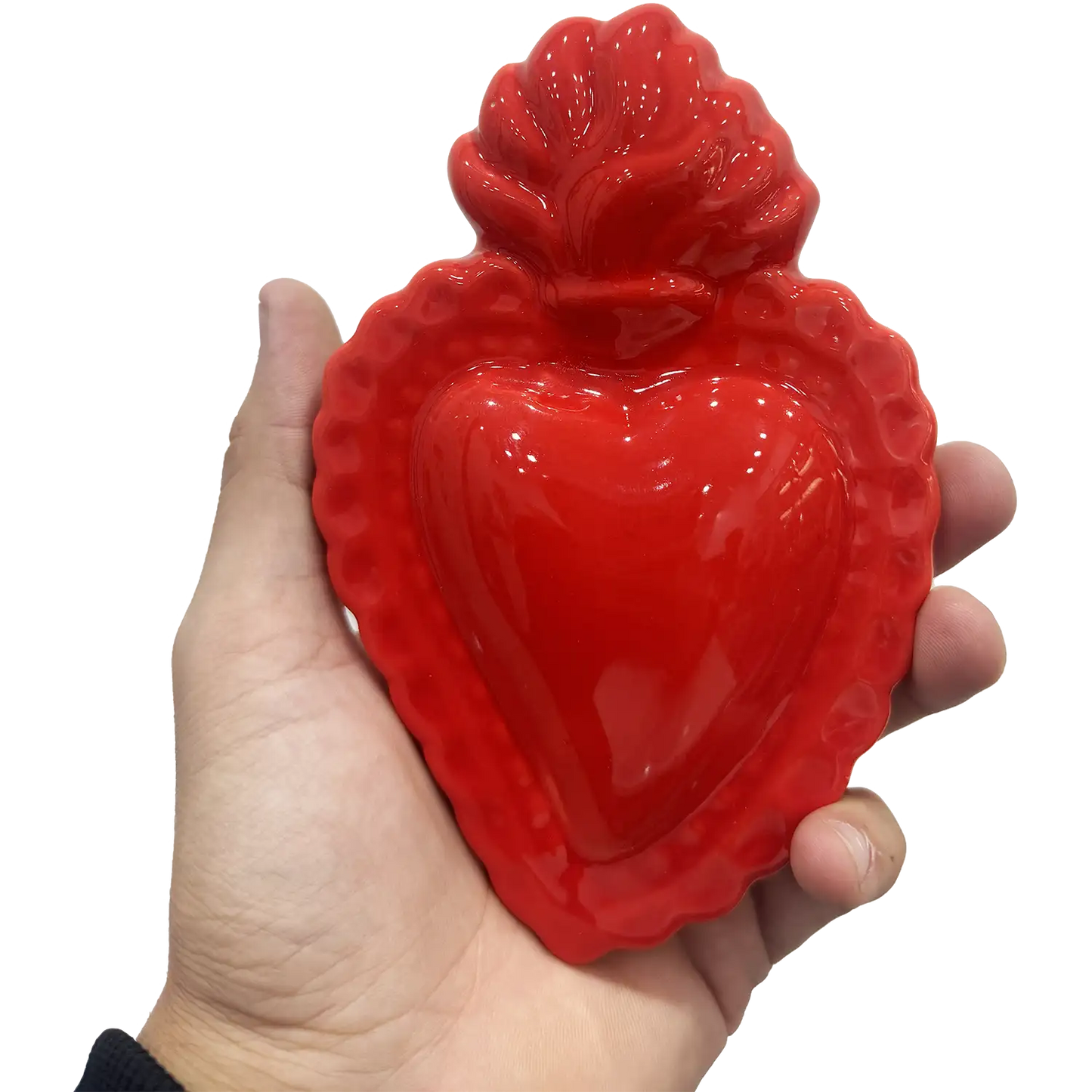 Sacro Cuore Rosso - Portafortuna da Appendere in Ceramica di Vietri