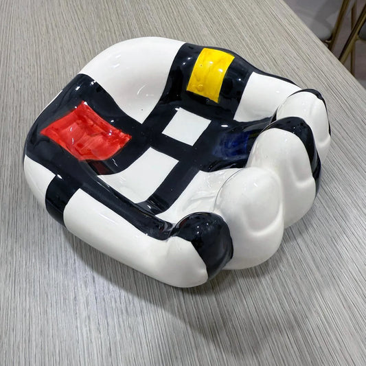 MAMMA', Addò Stann' 'E Chiave? – Svuotatasche Multicolor Astratto in Ceramica di Vietri - Mamma' Art