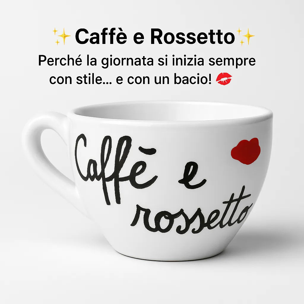Tazzina "Caffè e Rossetto" – Sorsi di stile con un bacio pop - Mamma' Art