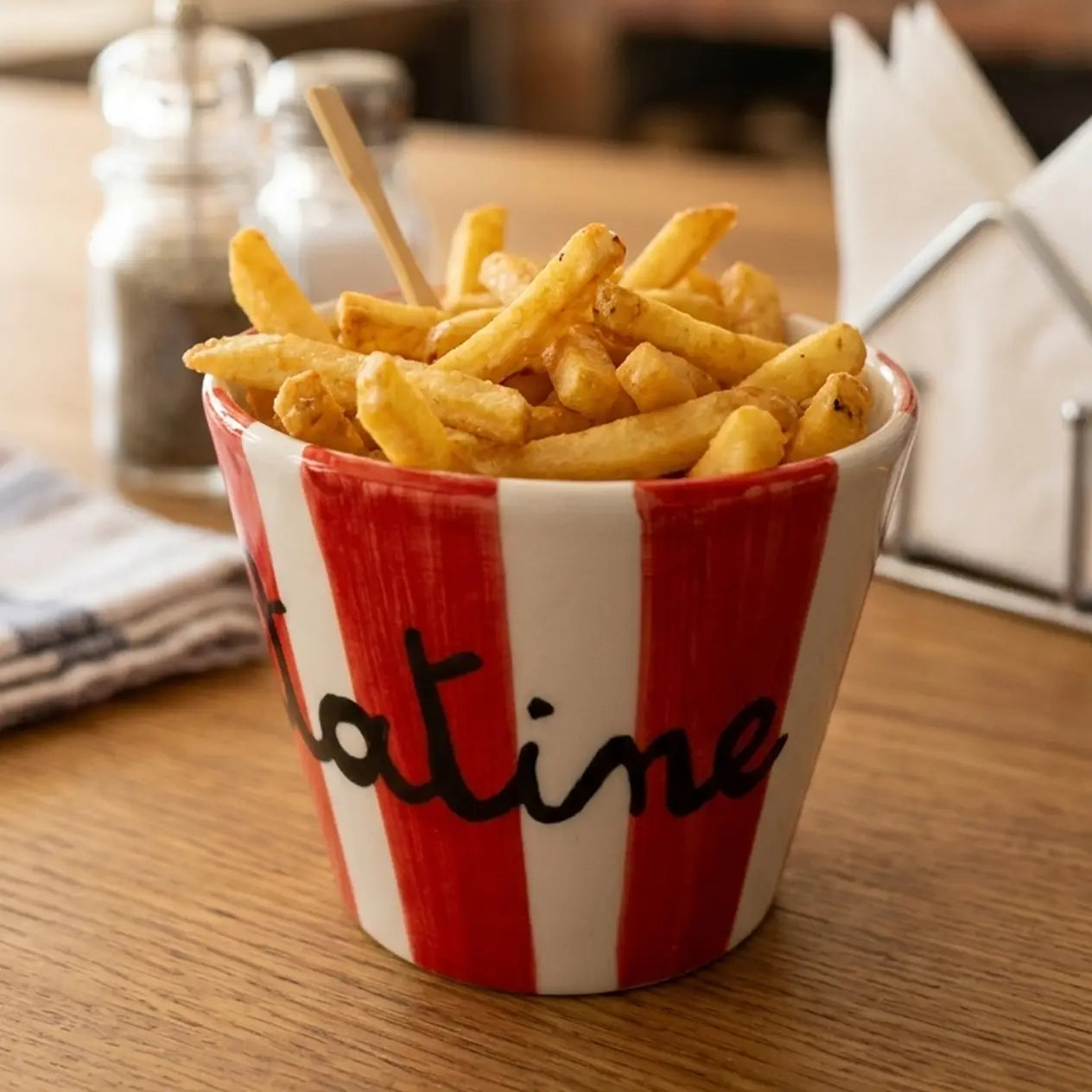 Porta Patatine a Strisce in Ceramica di Vietri - L'Allegria dello Street Food a Casa Tua