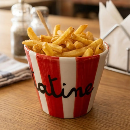 Porta Patatine a Strisce in Ceramica di Vietri - L'Allegria dello Street Food a Casa Tua