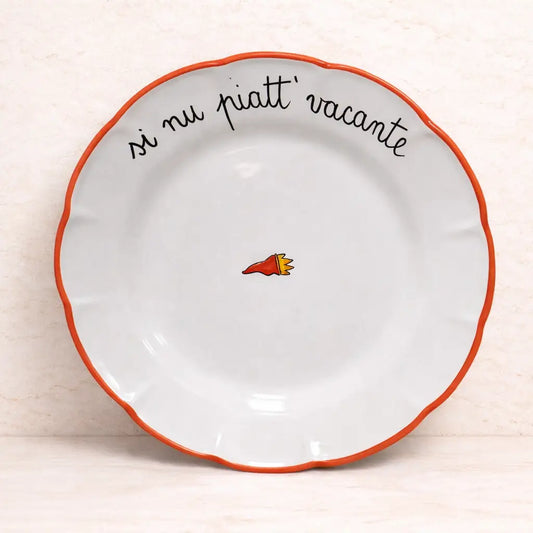 Piatto Piano "Si nu piatt' vacante" – in Ceramica Vietrese