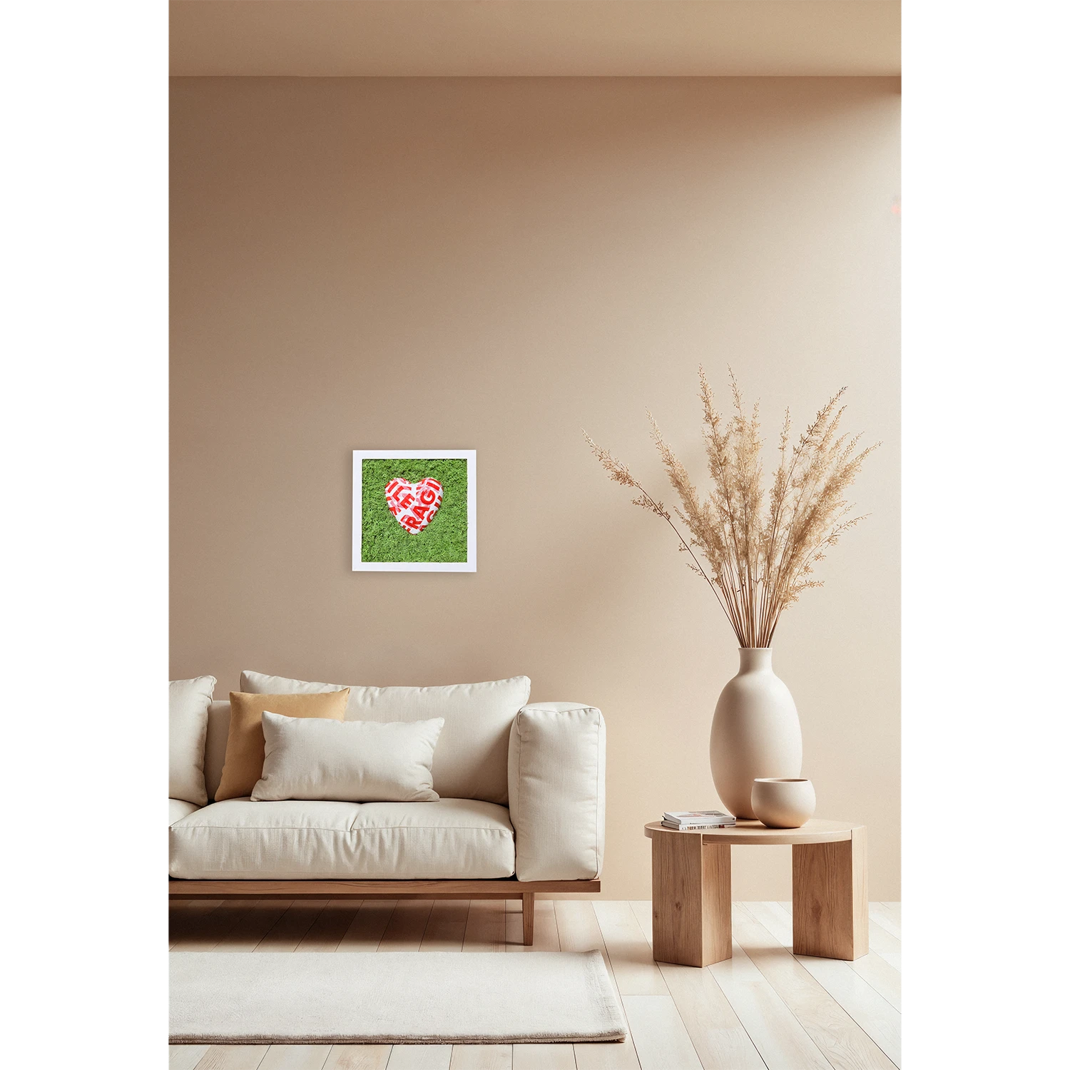 FRAGILE, MA NUN M SPEZZ' – Quadro con Cuore e Muschio Naturale - Mamma' Art