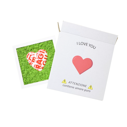 FRAGILE, MA NUN M SPEZZ' – Quadro con Cuore e Muschio Naturale - Mamma' Art