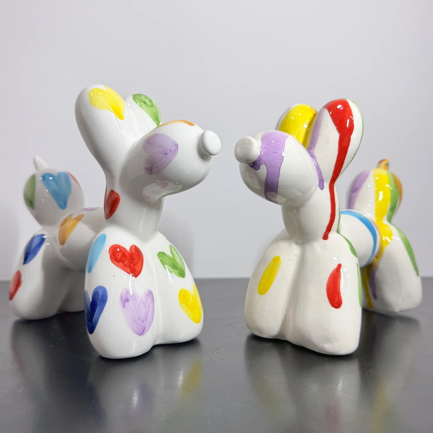 Cane Palloncino in Ceramica Multicolor Cuoricini – Il Tuo Amico Pop che Non Perde Pelo! - Mamma' Art