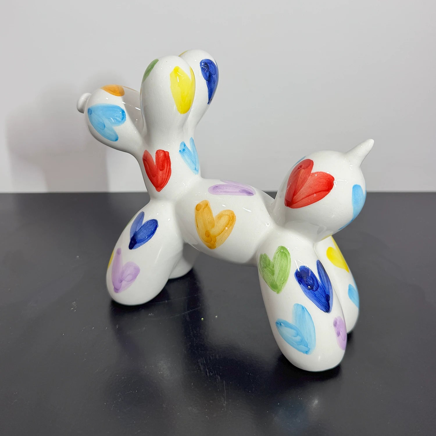 Cane Palloncino in Ceramica Multicolor Cuoricini – Il Tuo Amico Pop che Non Perde Pelo! - Mamma' Art