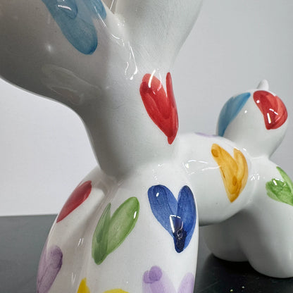 Cane Palloncino in Ceramica Multicolor Cuoricini – Il Tuo Amico Pop che Non Perde Pelo! - Mamma' Art
