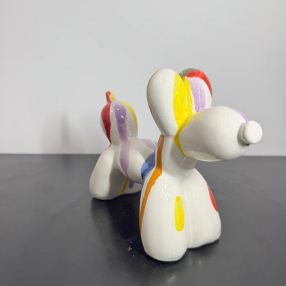 Cane Palloncino in Ceramica Multicolor Colato – Il Tuo Amico Pop che Non Perde Pelo! - Mamma' Art