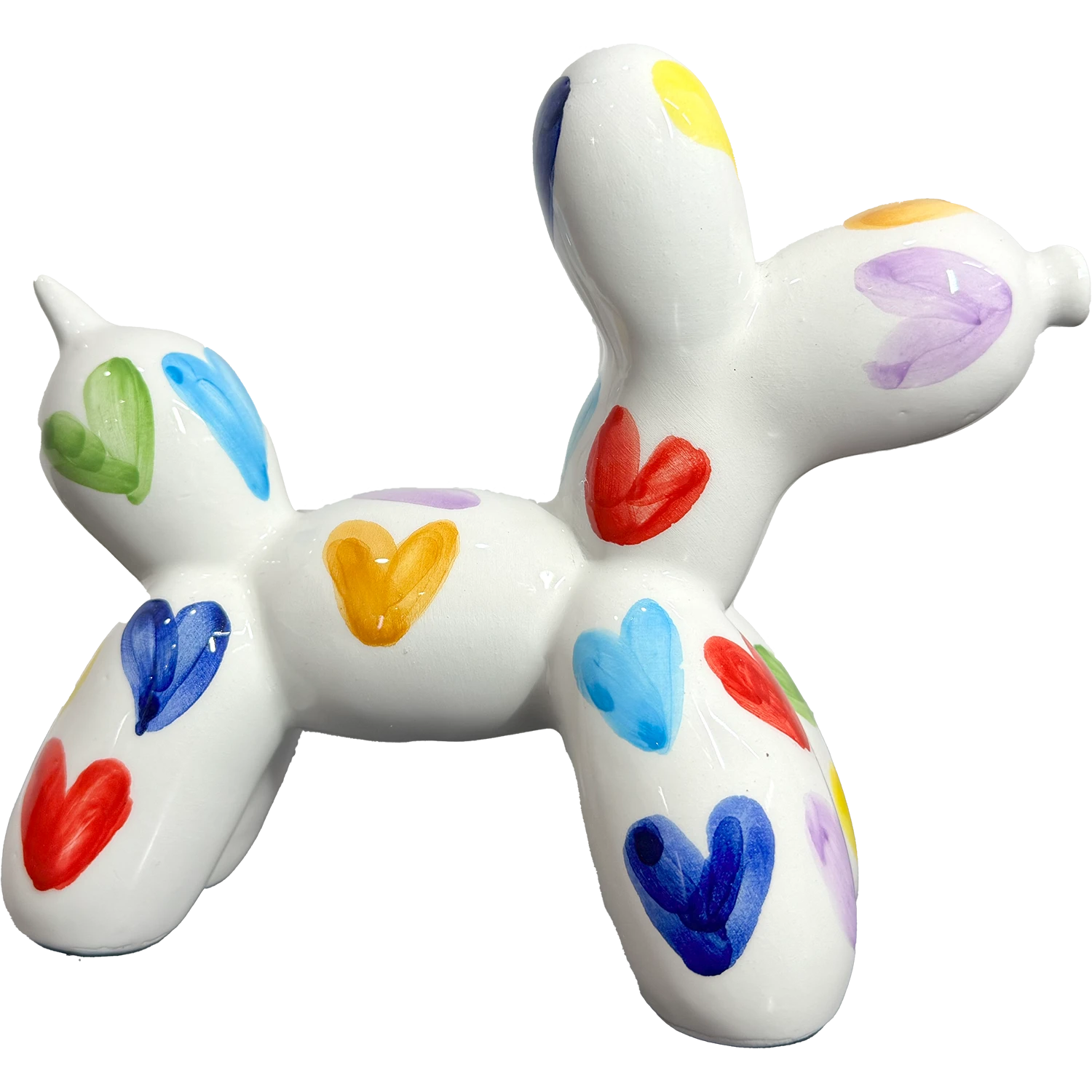 Cane Palloncino in Ceramica Multicolor Cuoricini – Il Tuo Amico Pop che Non Perde Pelo! - Mamma' Art