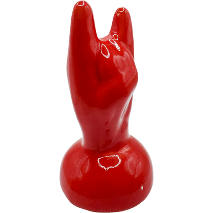 Corna Rosse piccole con Base Tonda – Portafortuna Pop in Ceramica Artigianale