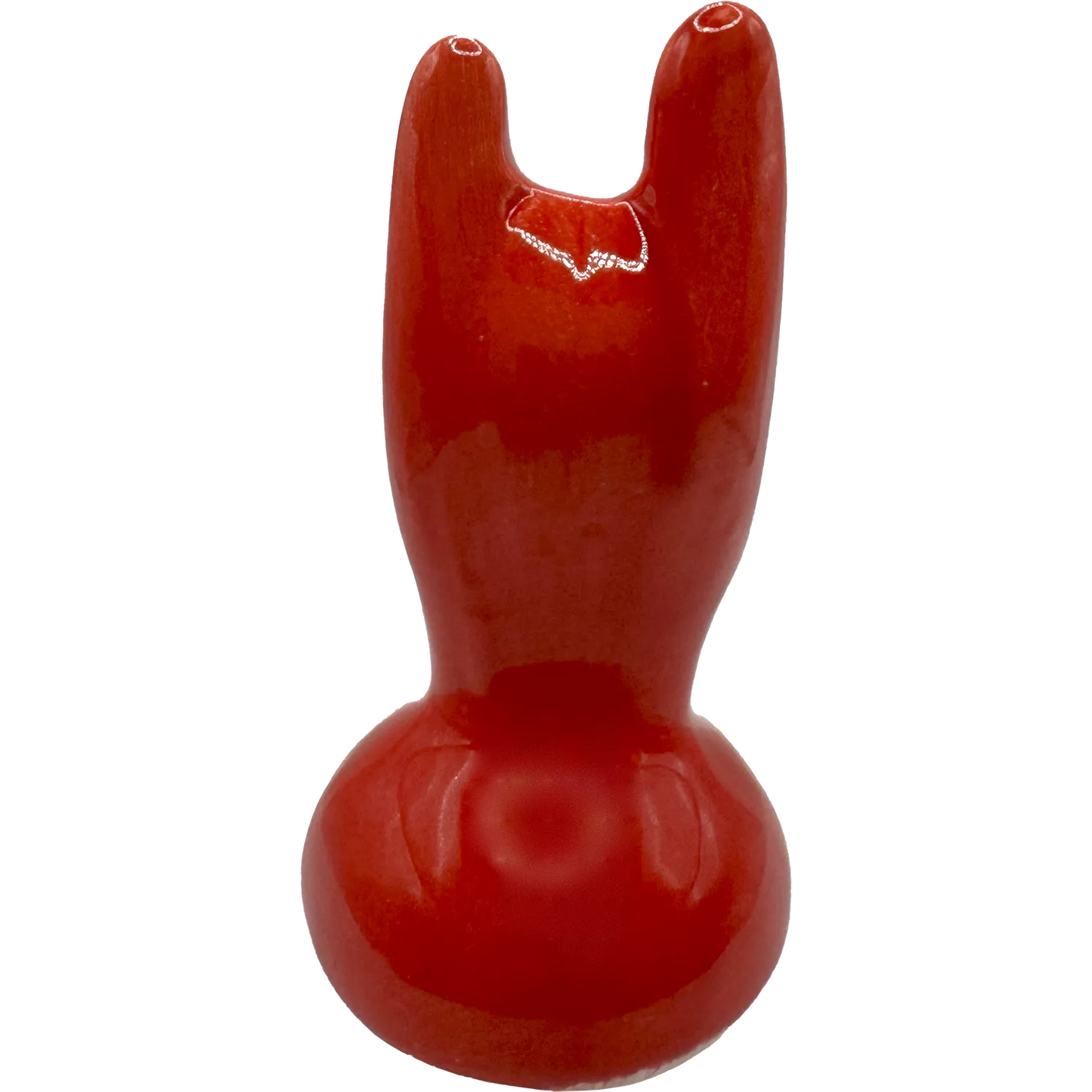 Corna Rosse piccole con Base Tonda – Portafortuna Pop in Ceramica Artigianale