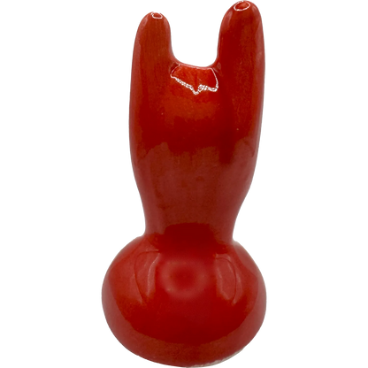 Corna Rosse piccole con Base Tonda – Portafortuna Pop in Ceramica Artigianale