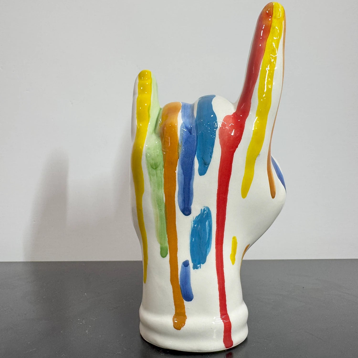 Tien e "Corna" Grandi Arcobaleno Colato in Ceramica - Mamma' Art