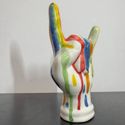 Tien e "Corna" Grandi Arcobaleno Colato in Ceramica - Mamma' Art