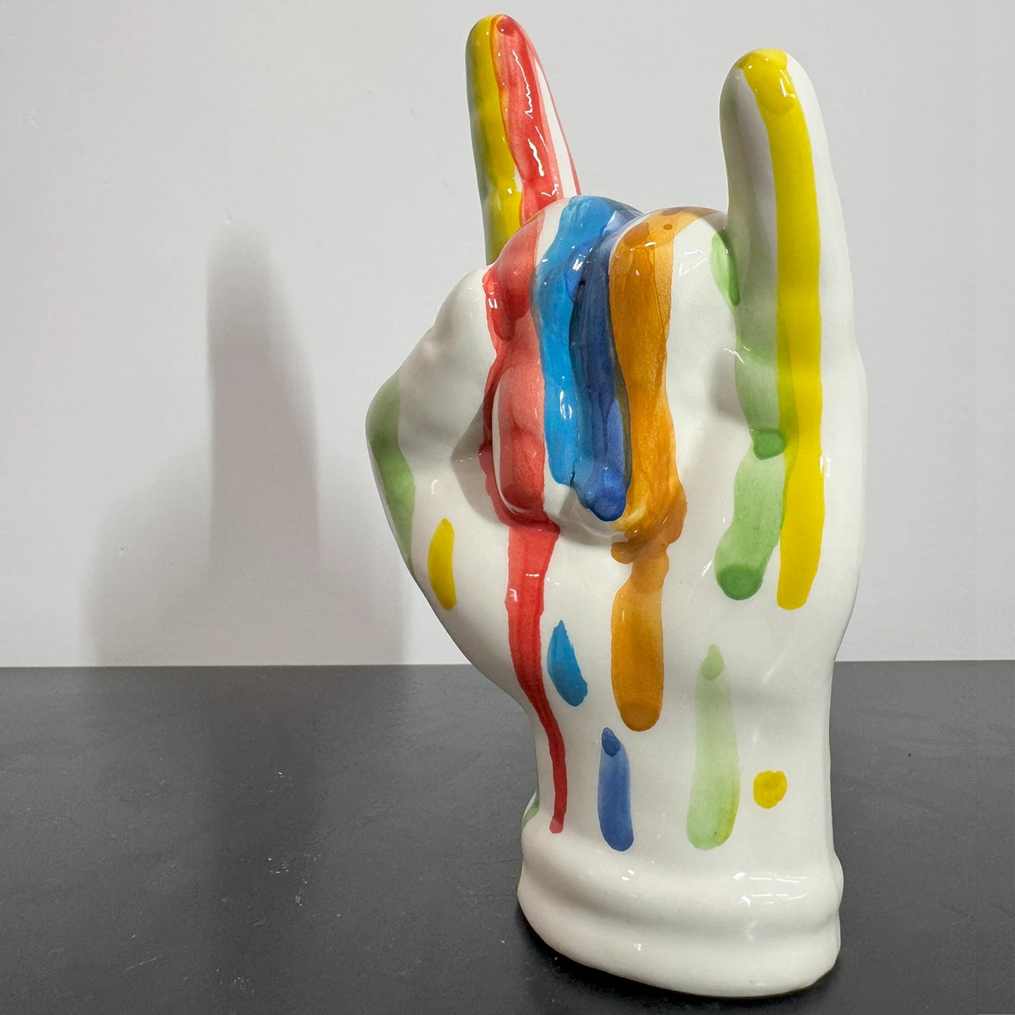 Tien e "Corna" Grandi Arcobaleno Colato in Ceramica - Mamma' Art