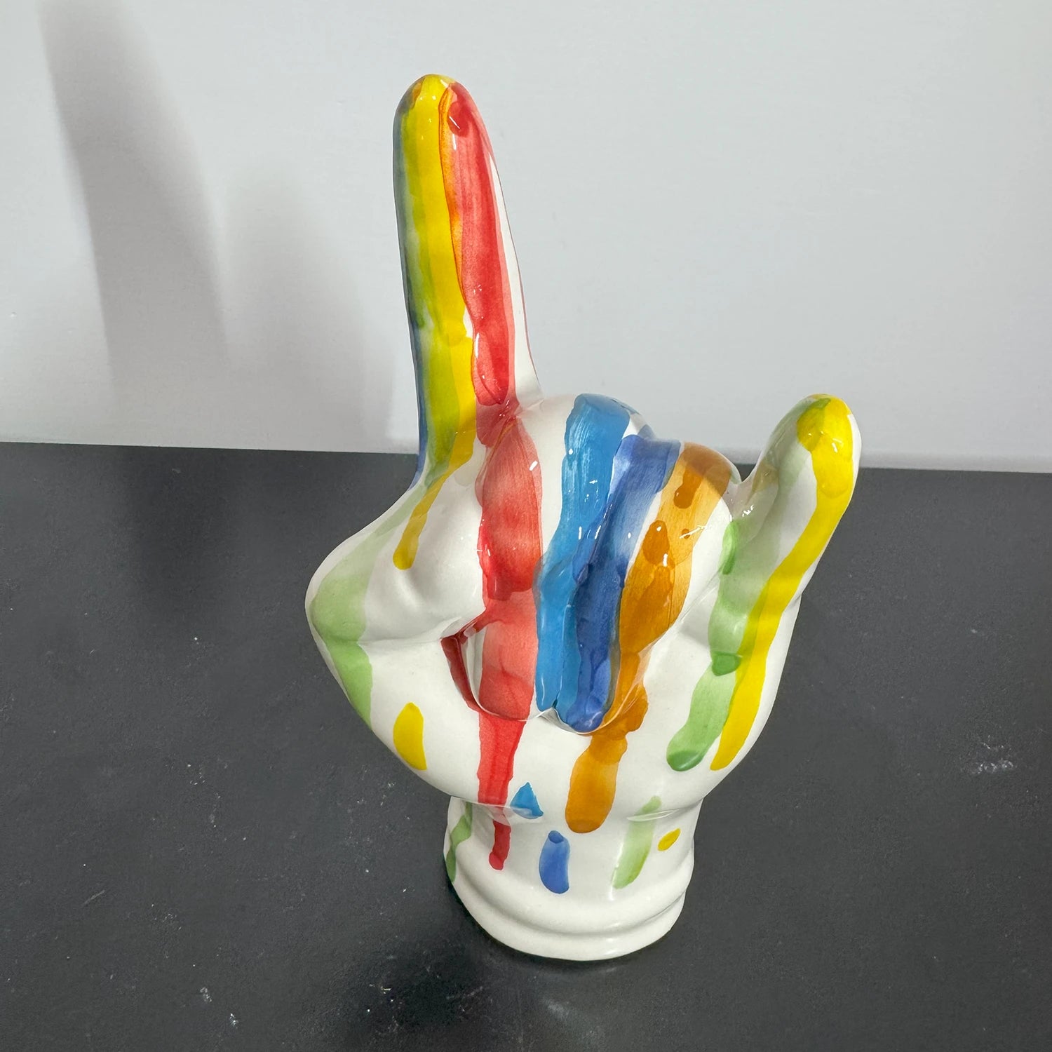 Tien e "Corna" Grandi Arcobaleno Colato in Ceramica - Mamma' Art