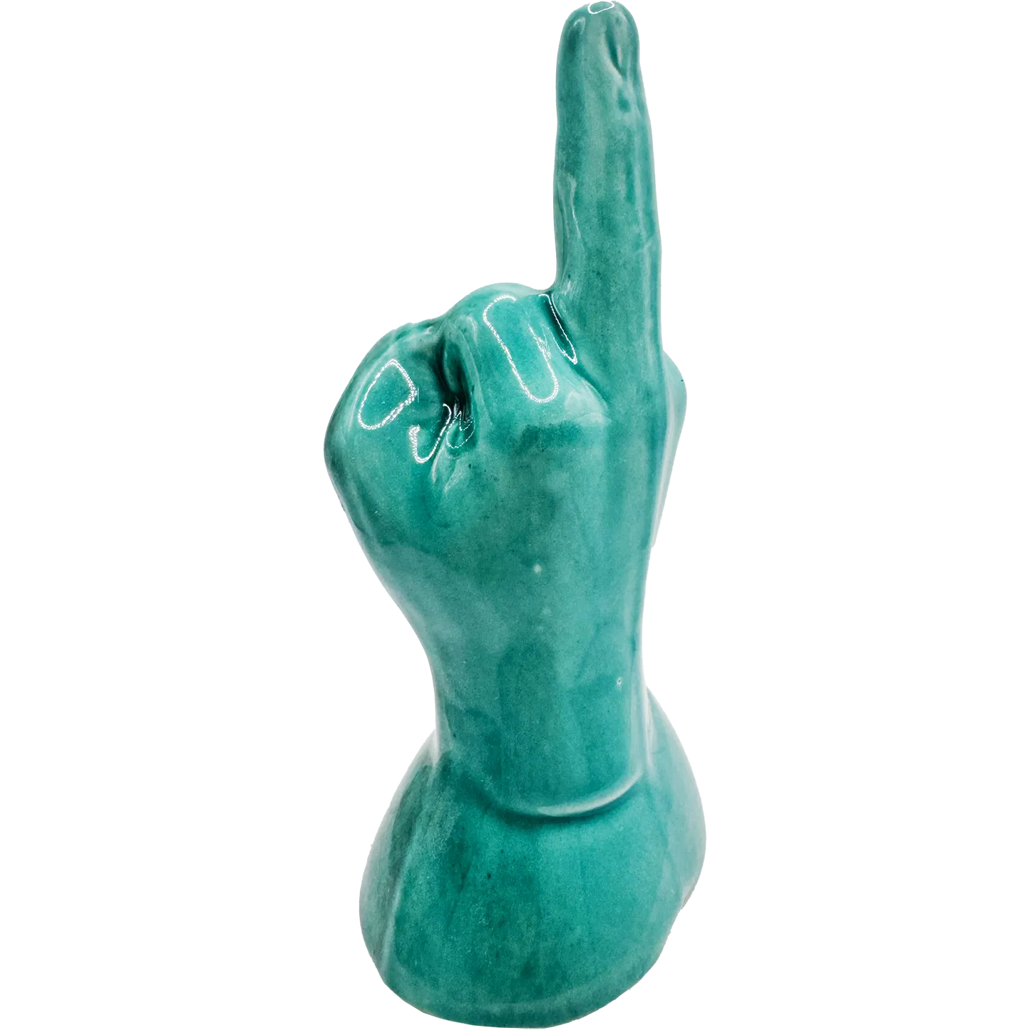 Dito Medio Verde con Base Tonda – L’Arte dell’Irriverenza in Ceramica Pop - Mamma' Art