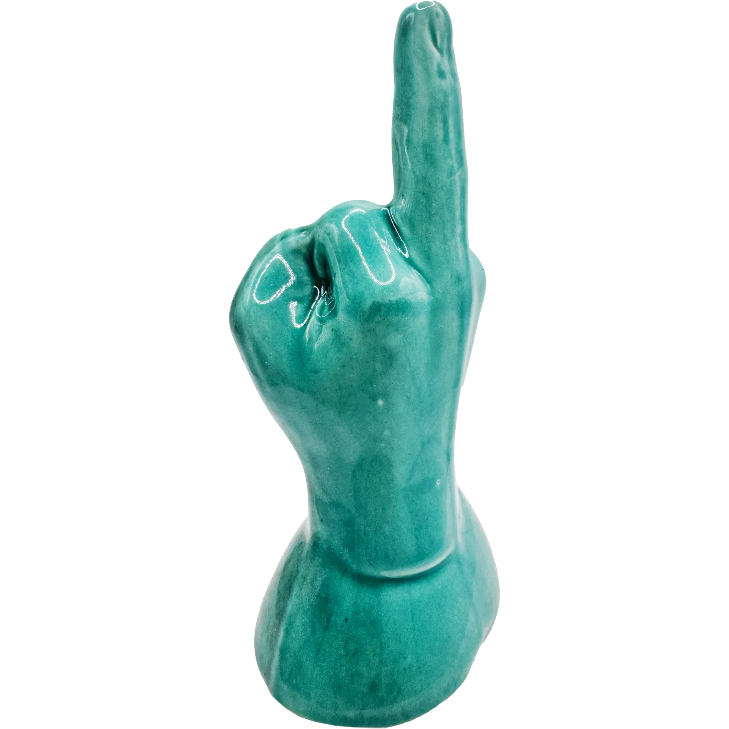 Dito Medio Verde con Base Tonda – L’Arte dell’Irriverenza in Ceramica Pop - Mamma' Art
