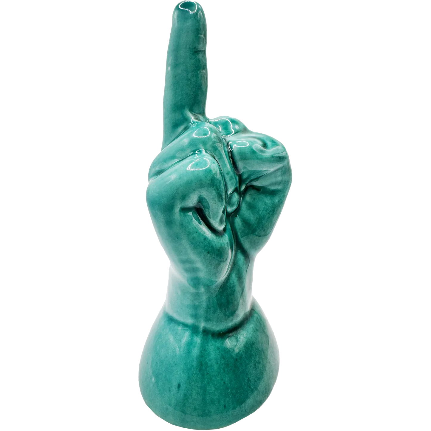 Dito Medio Verde con Base Tonda – L’Arte dell’Irriverenza in Ceramica Pop - Mamma' Art