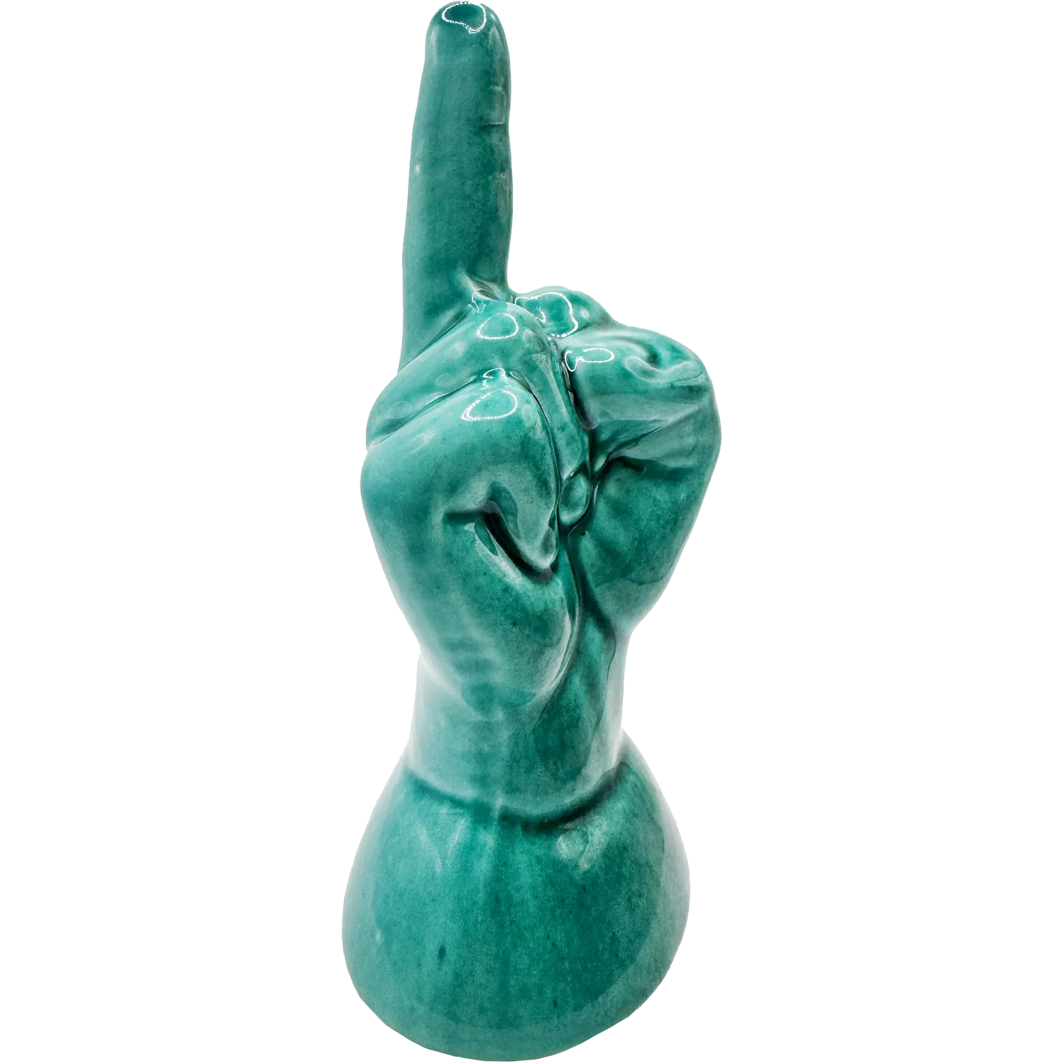 Dito Medio Verde con Base Tonda – L’Arte dell’Irriverenza in Ceramica Pop - Mamma' Art