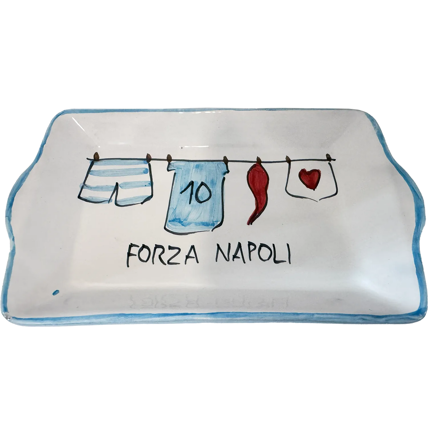 Set Caffè Forza Napoli – 2 Tazzine con Vassoio in Ceramica di Vietri Dipinta a Mano - Mamma' Art