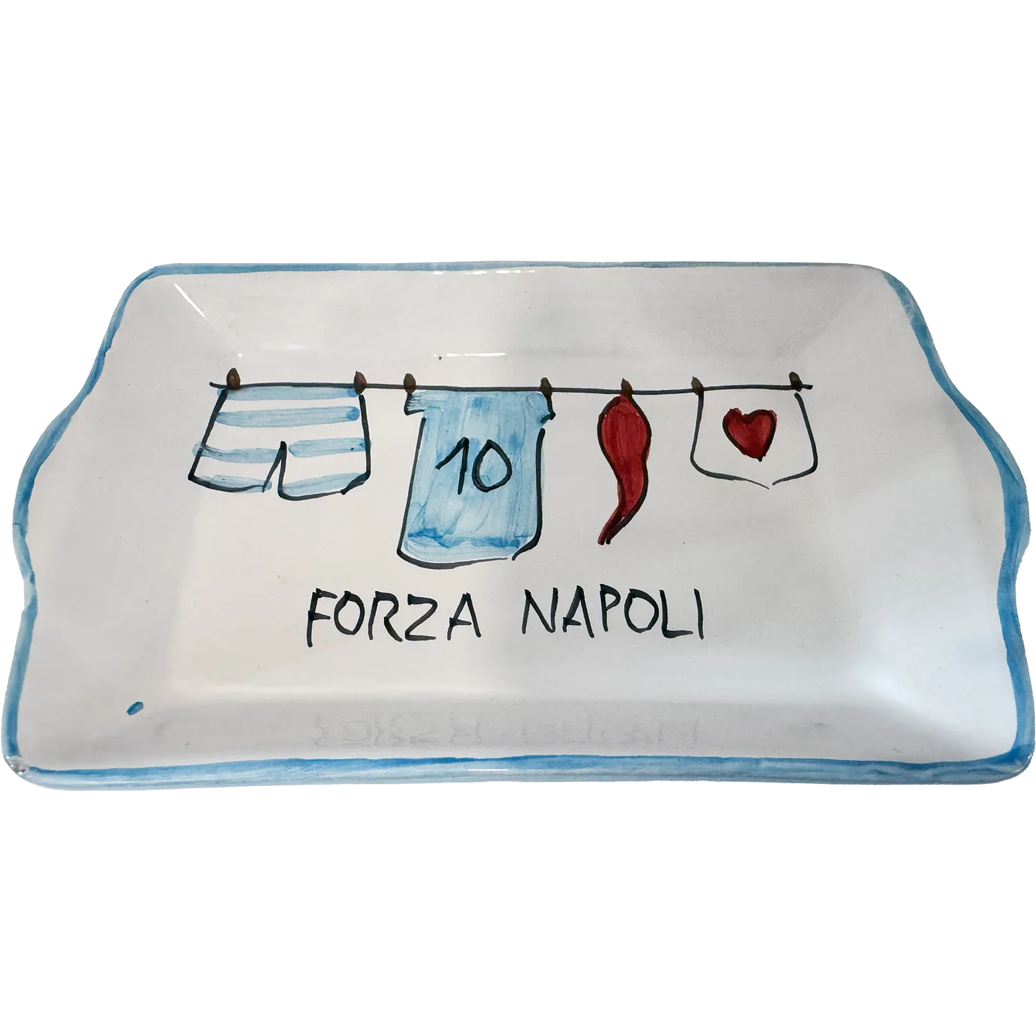 Set Caffè Forza Napoli – 2 Tazzine con Vassoio in Ceramica di Vietri Dipinta a Mano - Mamma' Art