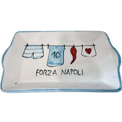 Set Caffè Forza Napoli – 2 Tazzine con Vassoio in Ceramica di Vietri Dipinta a Mano - Mamma' Art