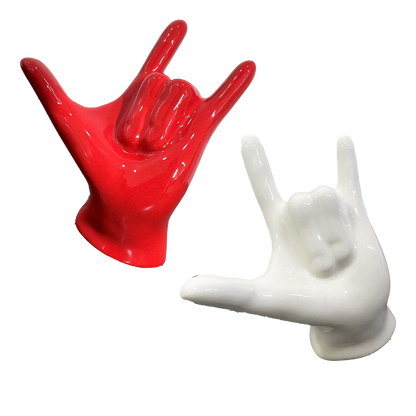 Mano “I LOVE YOU & ROCK ‘N’ LOVE” in Ceramica - Mamma' Art