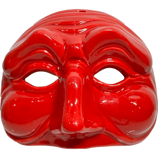 Maschera Pulcinella Pop – Rosso Fuoco - Mamma' Art