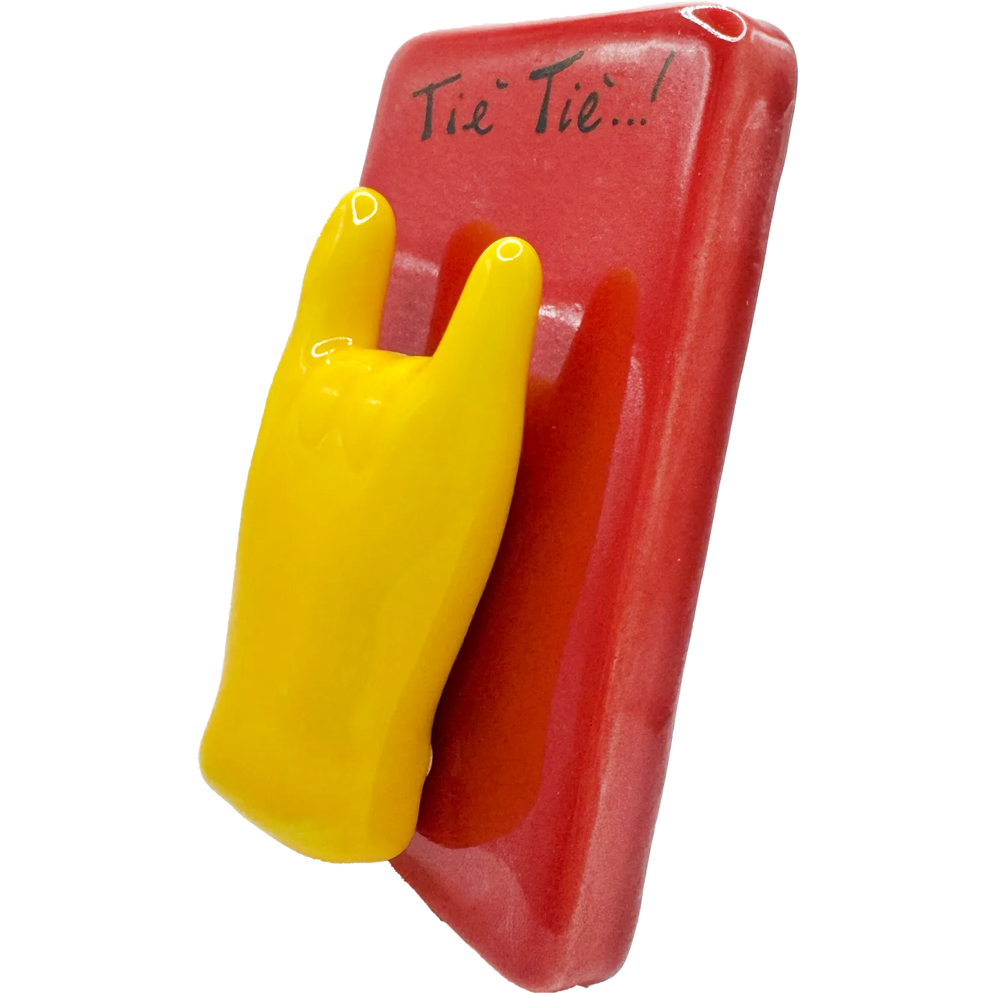 Mattonella "Tiè Tiè!" con Corna Gialle – Protezione col Sorriso! - Mamma' Art