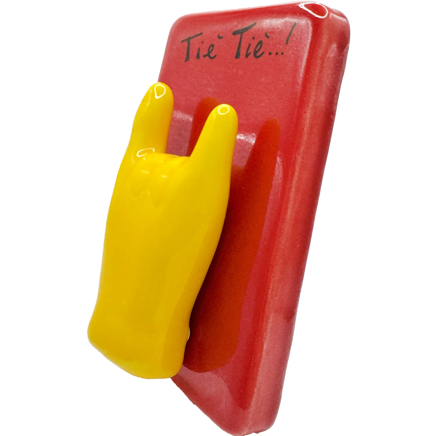 Mattonella "Tiè Tiè!" con Corna Gialle – Protezione col Sorriso! - Mamma' Art