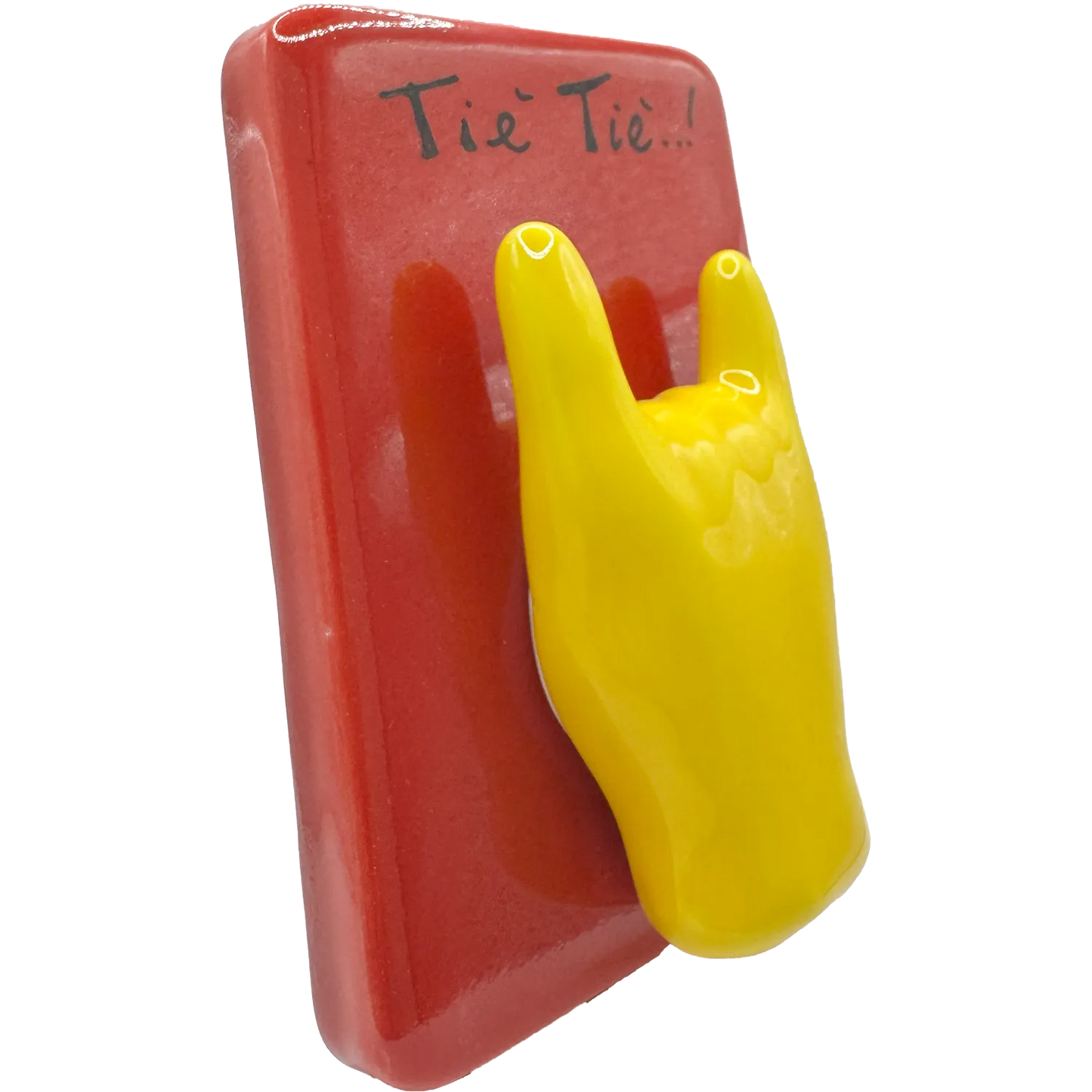 Mattonella "Tiè Tiè!" con Corna Gialle – Protezione col Sorriso! - Mamma' Art