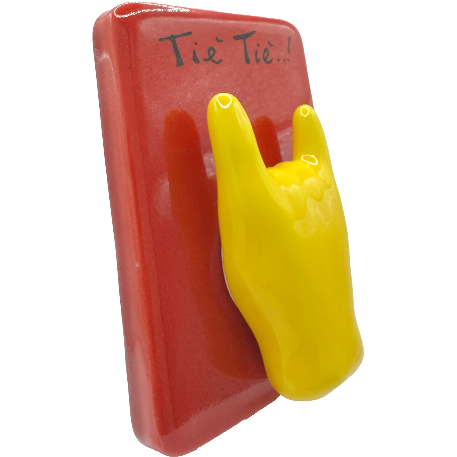 Mattonella "Tiè Tiè!" con Corna Gialle – Protezione col Sorriso! - Mamma' Art