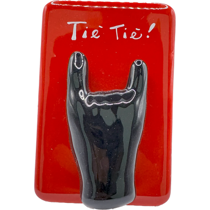 Mattonella "Tiè Tiè!" con Corna Nere – Protezione col Sorriso! - Mamma' Art