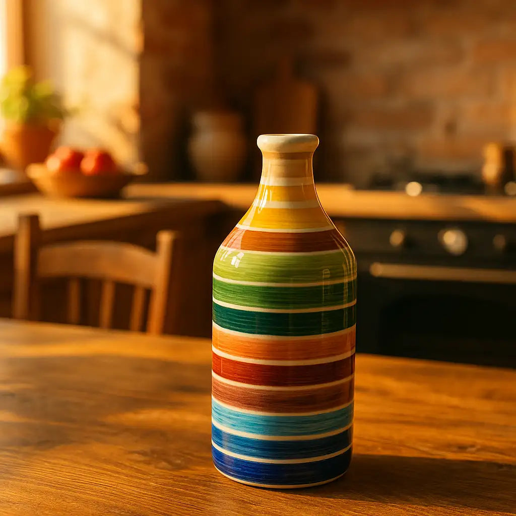 Oliera Multicolor - Fatto e dipinto a mano in Ceramica di Vietri