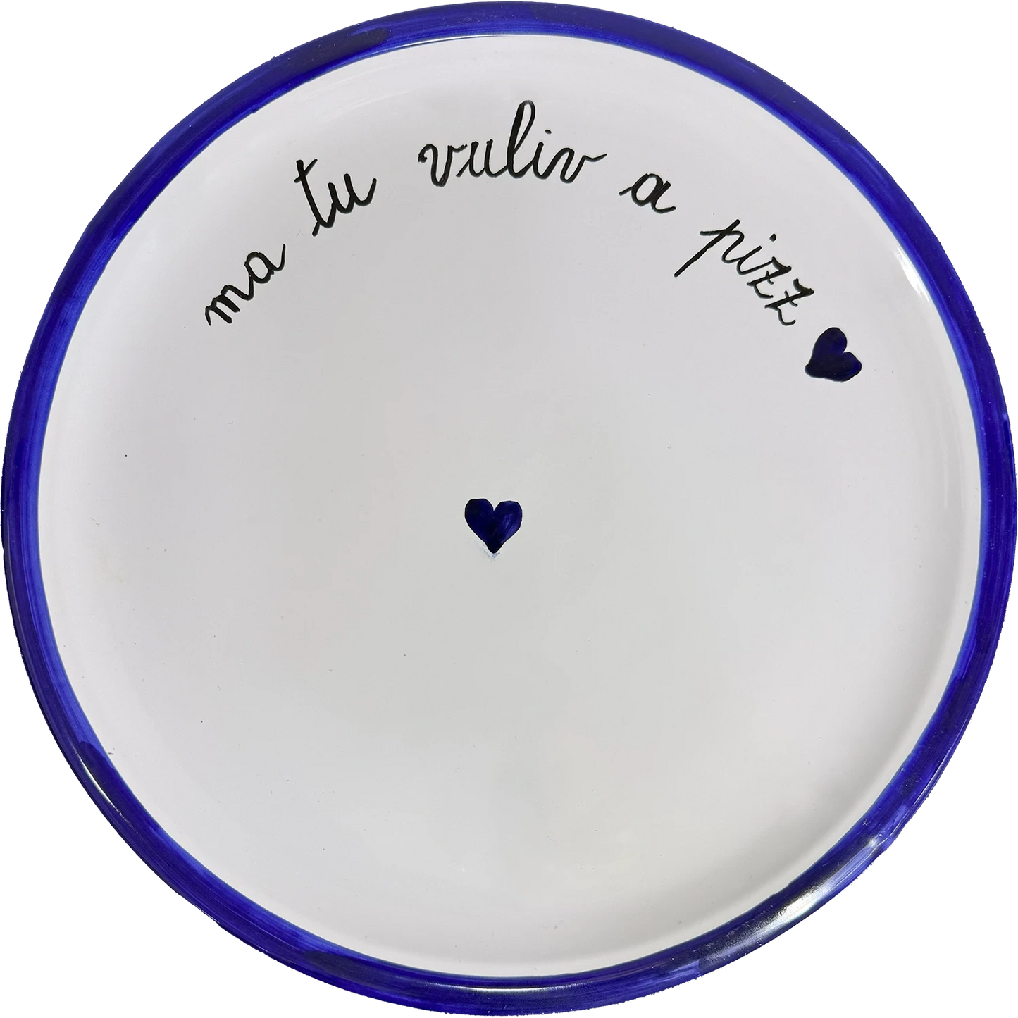 Piatto Pizza Blu "Ma Tu Vuliv A Pizz?" – La Domanda che Conta! - Mamma' Art