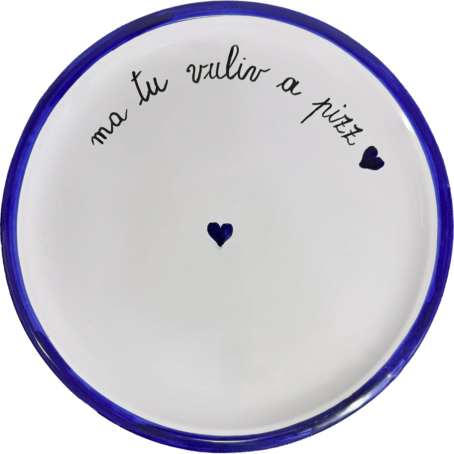 Piatto Pizza Blu "Ma Tu Vuliv A Pizz?" – La Domanda che Conta! - Mamma' Art