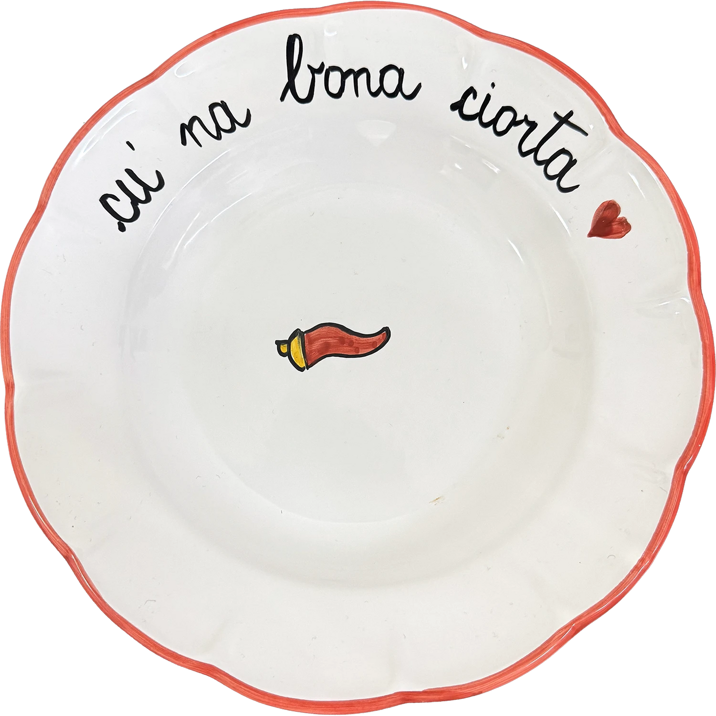 Piatto Fondo – "CÙ 'NA BONA CIORTA" - Mamma' Art