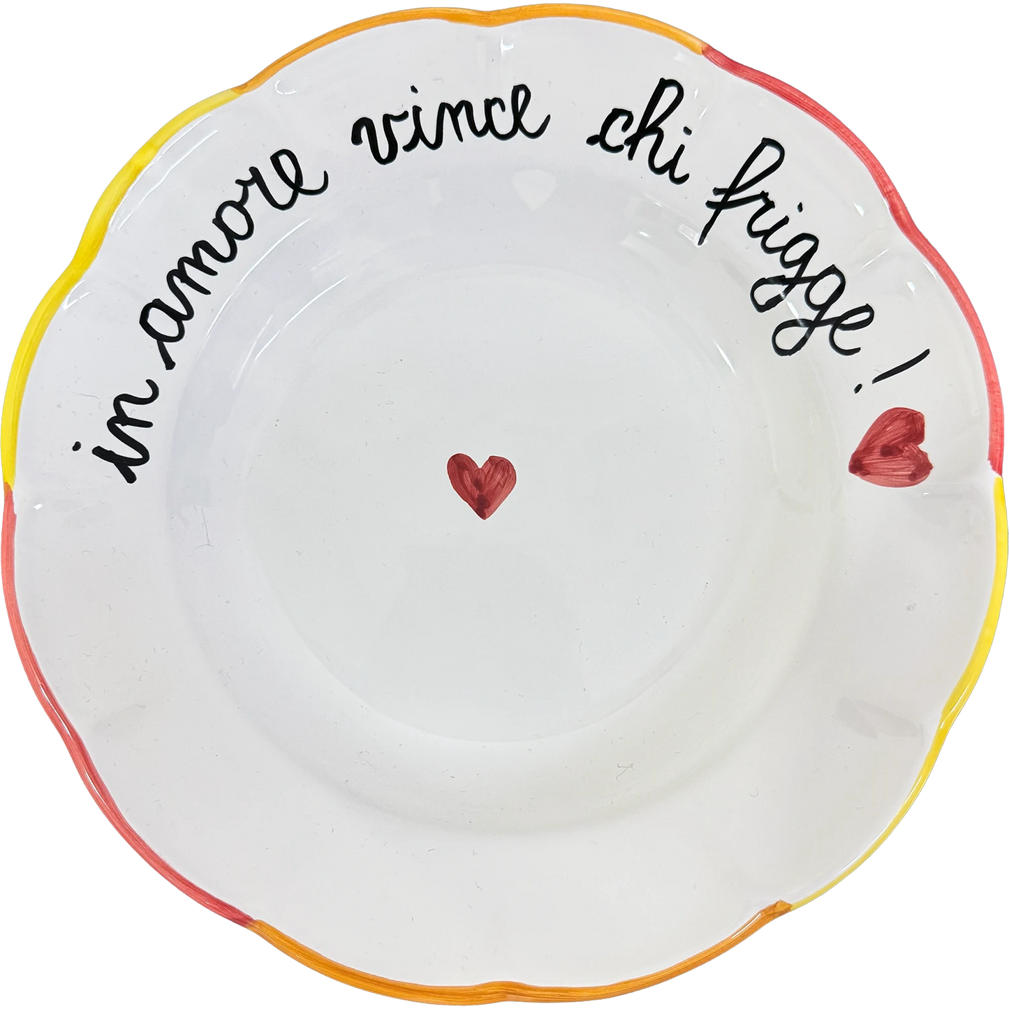 Piatto Fondo  – "IN AMORE VINCE CHI FRIGGE!" - Mamma' Art