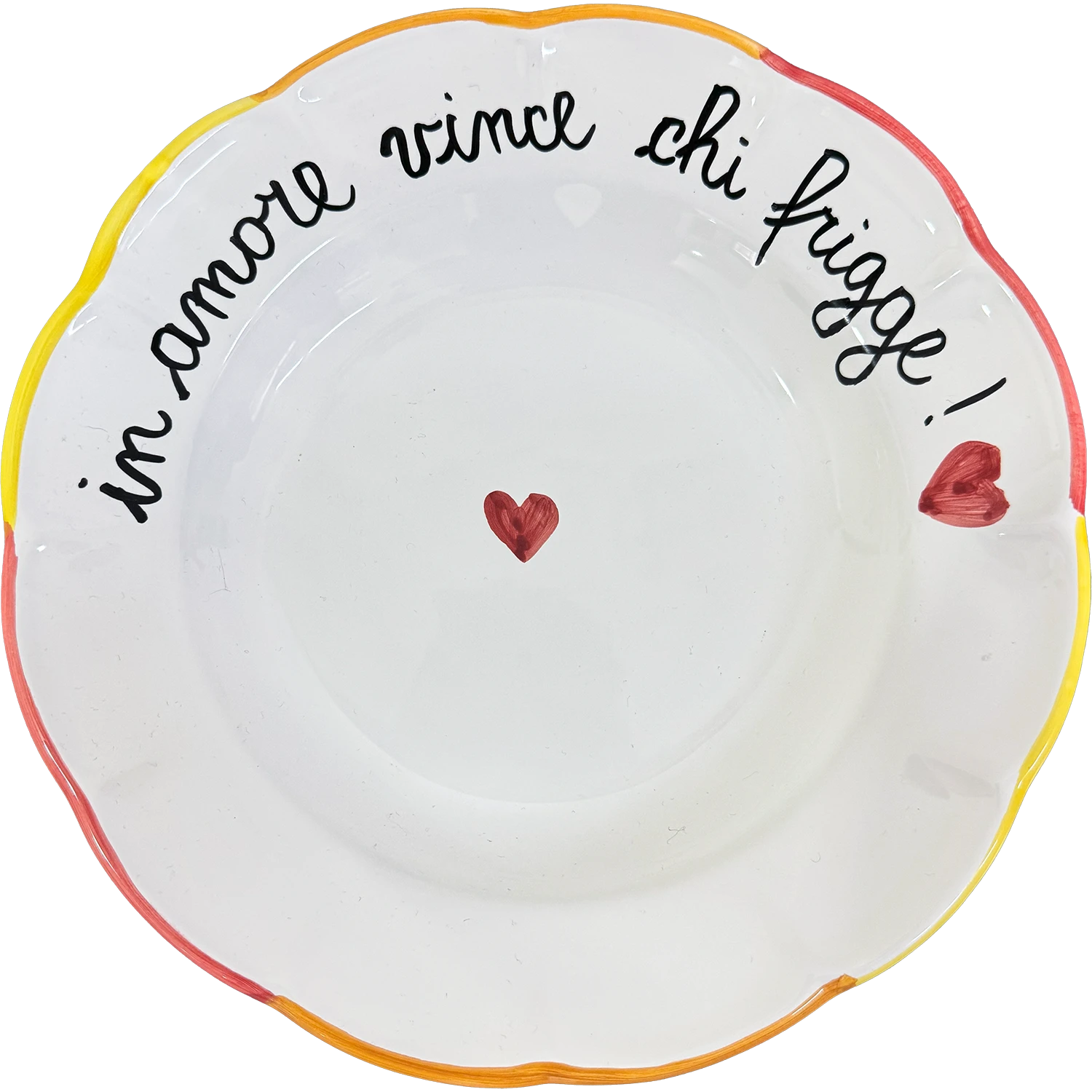 Piatto Fondo  – "IN AMORE VINCE CHI FRIGGE!" - Mamma' Art