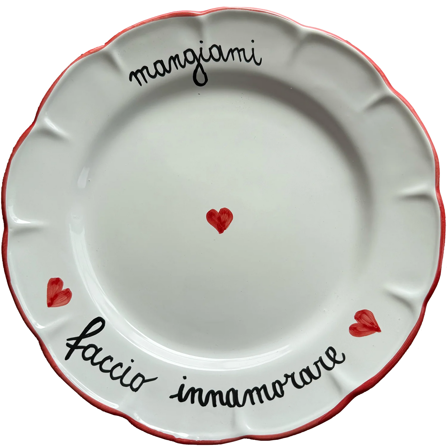 Piatto Piano “Mangiami, Faccio Innamorare” – Ceramica Pop d’Amore Made in Vietri - Mamma' Art