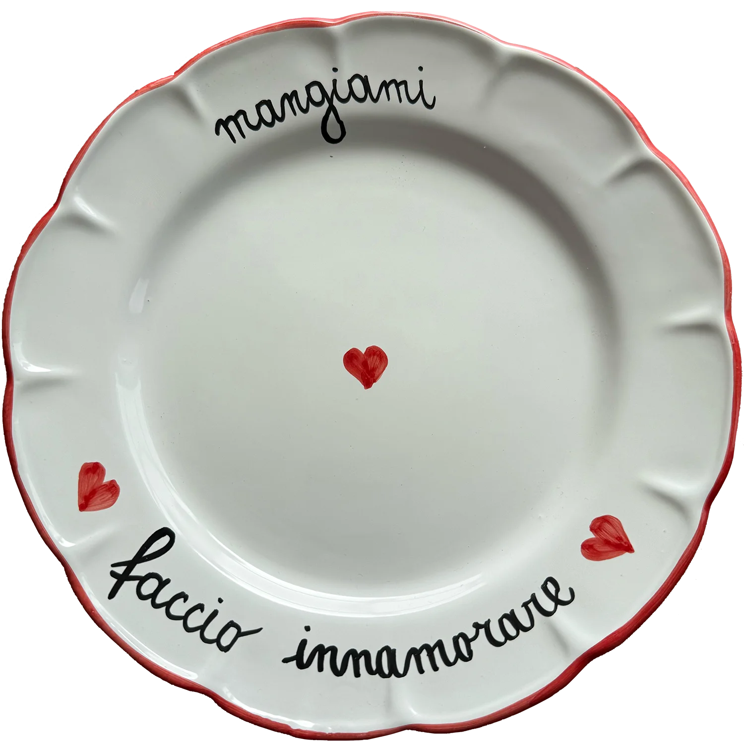 Piatto Piano “Mangiami, Faccio Innamorare” – Ceramica Pop d’Amore Made in Vietri - Mamma' Art