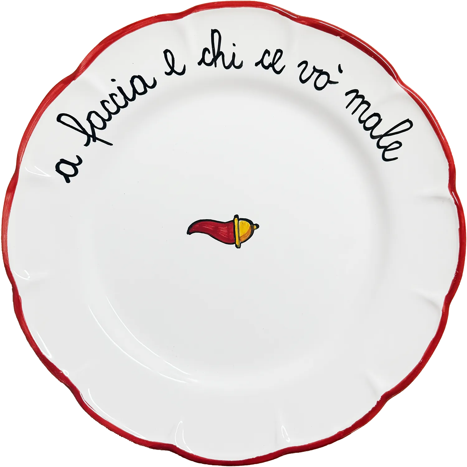 Piatto Piano “A Faccia e Chi Ce Vo’ Male” – Edizione Scaramantica Vietrese - Mamma' Art