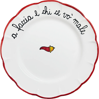 Piatto Piano “A Faccia e Chi Ce Vo’ Male” – Edizione Scaramantica Vietrese - Mamma' Art