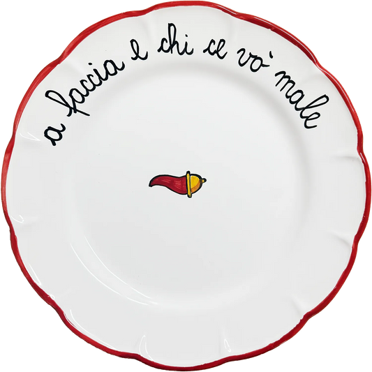 Piatto Piano “A Faccia e Chi Ce Vo’ Male” – Edizione Scaramantica Vietrese - Mamma' Art